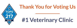 Voted #1 Veterinary Clinic in the Tops in 217